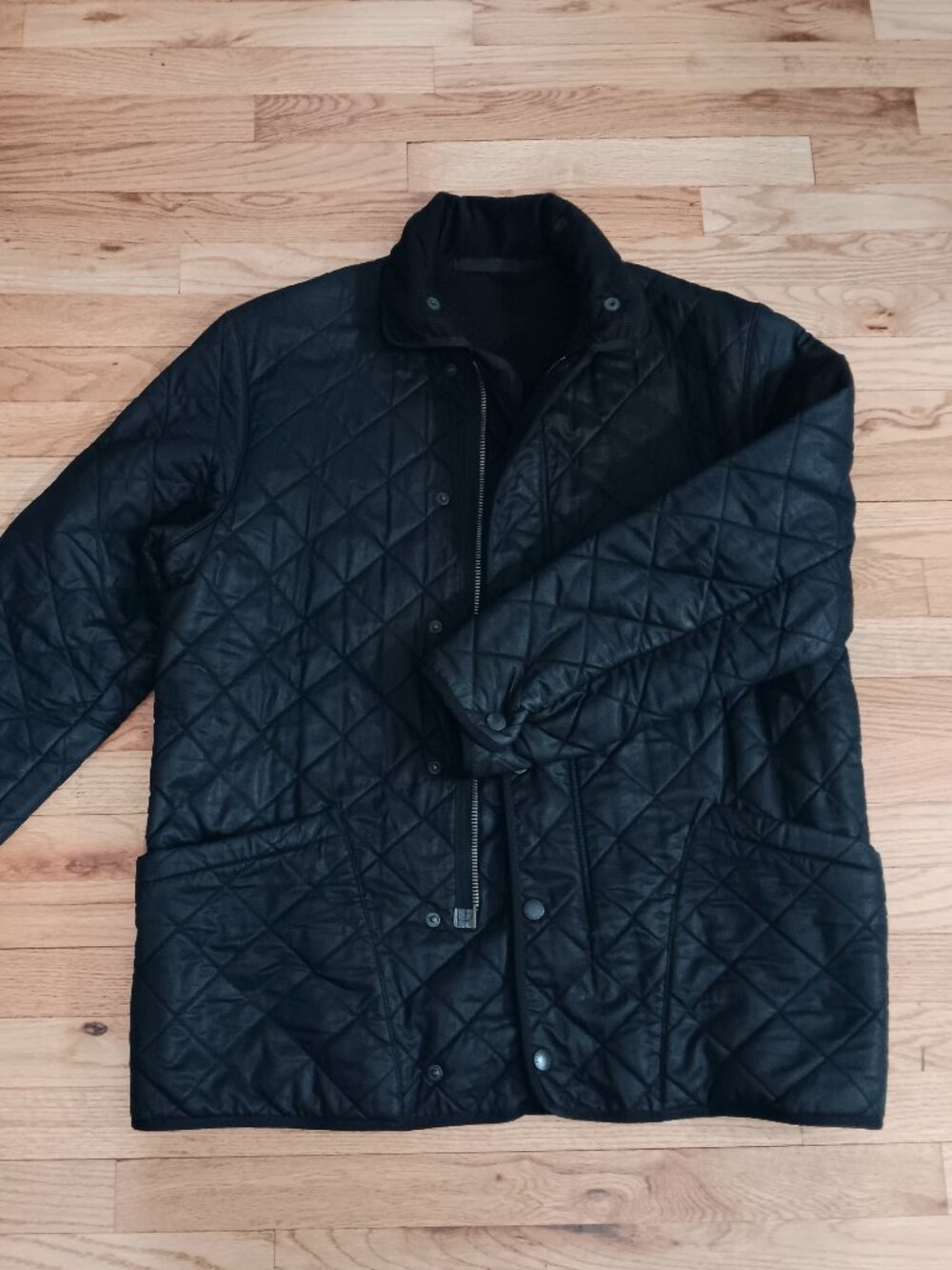 Barbour Men's Vintage DuraCotton Polar-Quil Jacket Long Black L